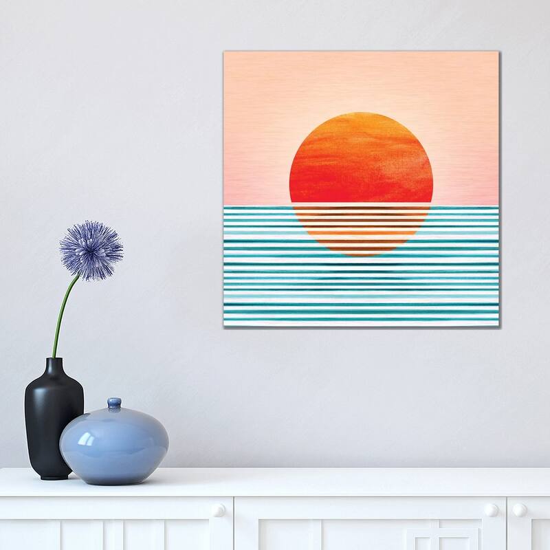 iCanvas "Minimalist Sunset" by Modern Tropical Canvas Print - 18x18x1.5
