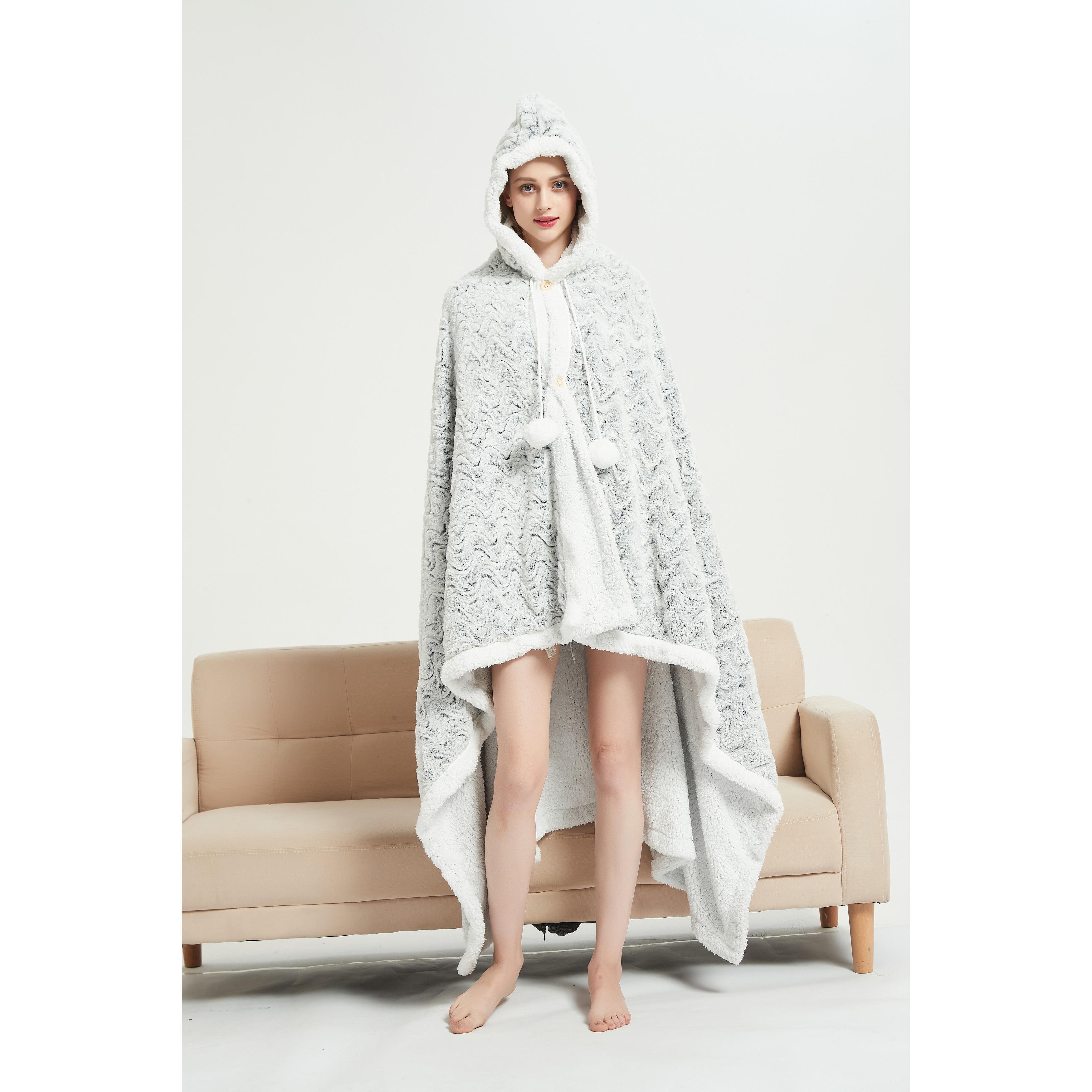 Faux fur sales hooded blanket