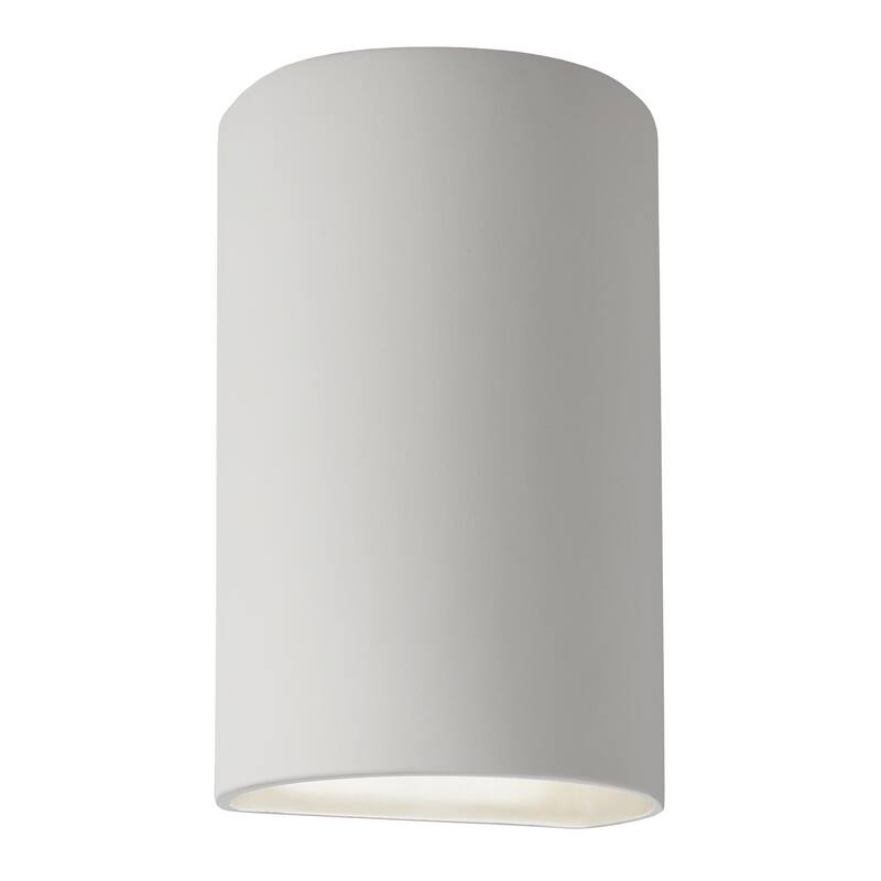 Justice Design Ambiance - Large Cylinder Wall Sconce - Closed Top - Replaceable Bulb - Bisque