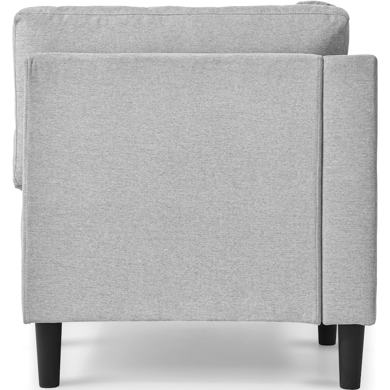 Mid-Century Linen Fabric Sofa Recliner, Leisure Upholstered Indoor Chaise Lounge