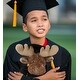 preview thumbnail 4 of 4, DolliBu Brown Sitting Moose Graduation Plush Toy with Gown and Cap - 7.5 inches