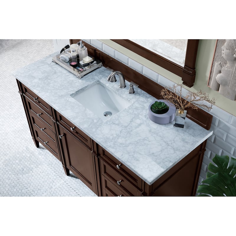 James Martin Vanities Brittany 60" Single Vanity, Burnished Mahogany