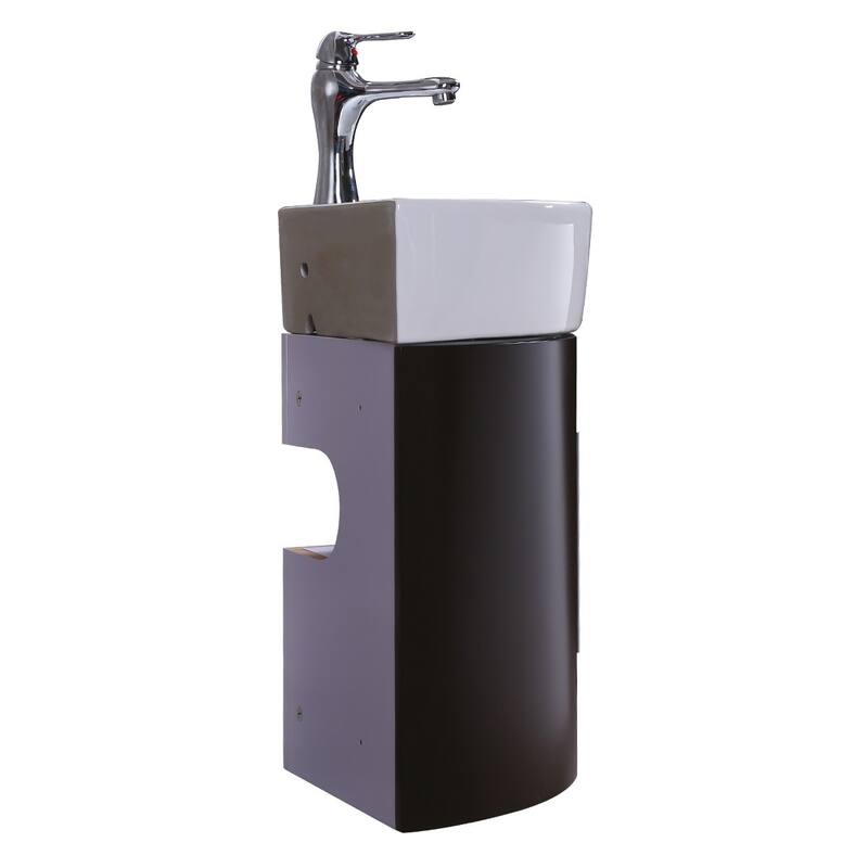 30" Myrtle White Corner Bathroom Vanity with Sink, Faucet and Drain