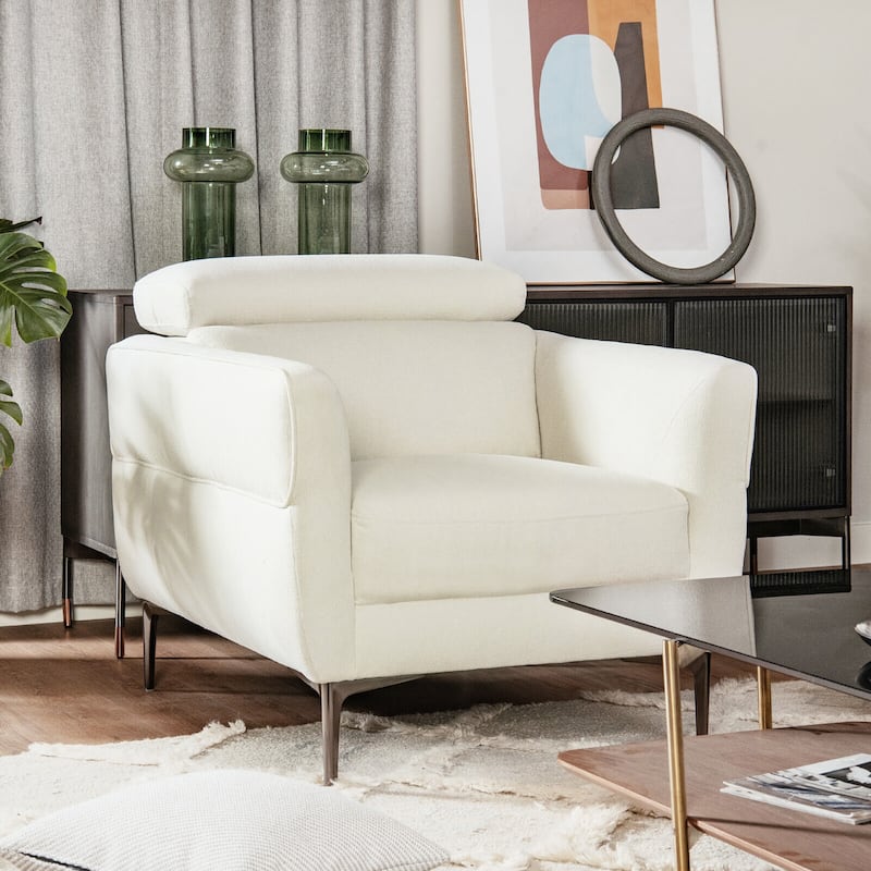 Gymax Modern Upholstered Accent Chair Single Sofa Armchair w/