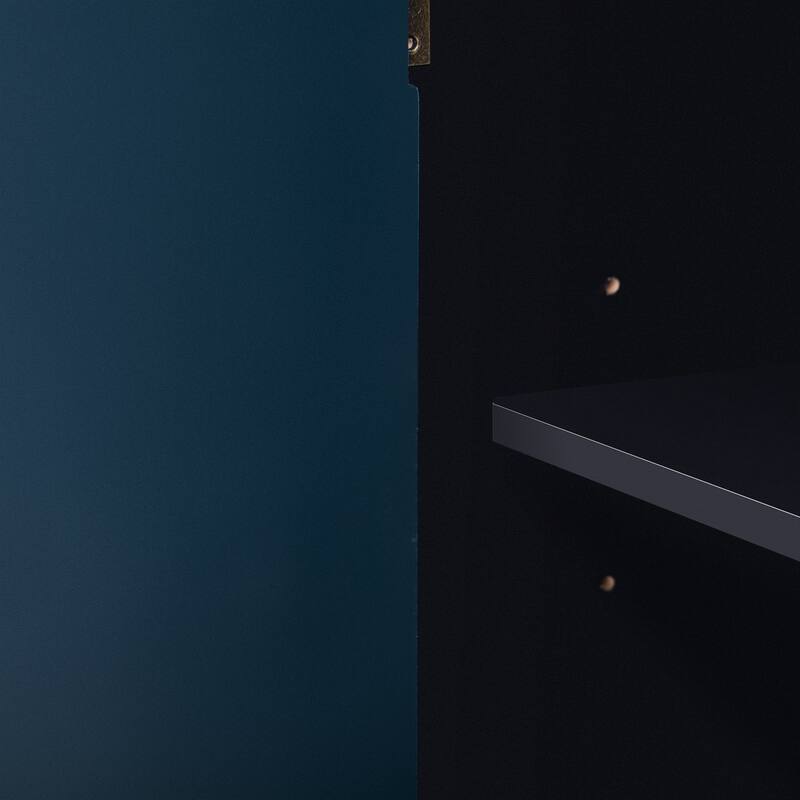 Storage Cabinet With 4-Doors And Adjustable Shelves,Solid Wood