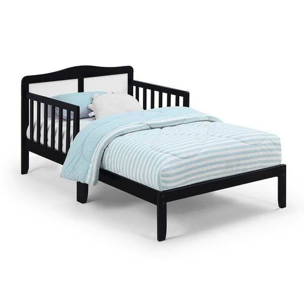 Wood Toddler Bed with Dual Side Guardrails Bed Bath & Beyond 36308357