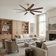 preview thumbnail 2 of 16, 72" Gold Transitional Walnut 8 ABS Blades Propeller Ceiling Fan with Dimmable LED Light and Remote Control, DC Motor