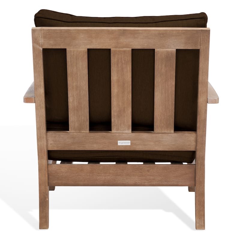 SAFAVIEH Couture Outdoor Patio Furniture Martinique Wood Arm Chair - 31"W x 36"D x 33"H
