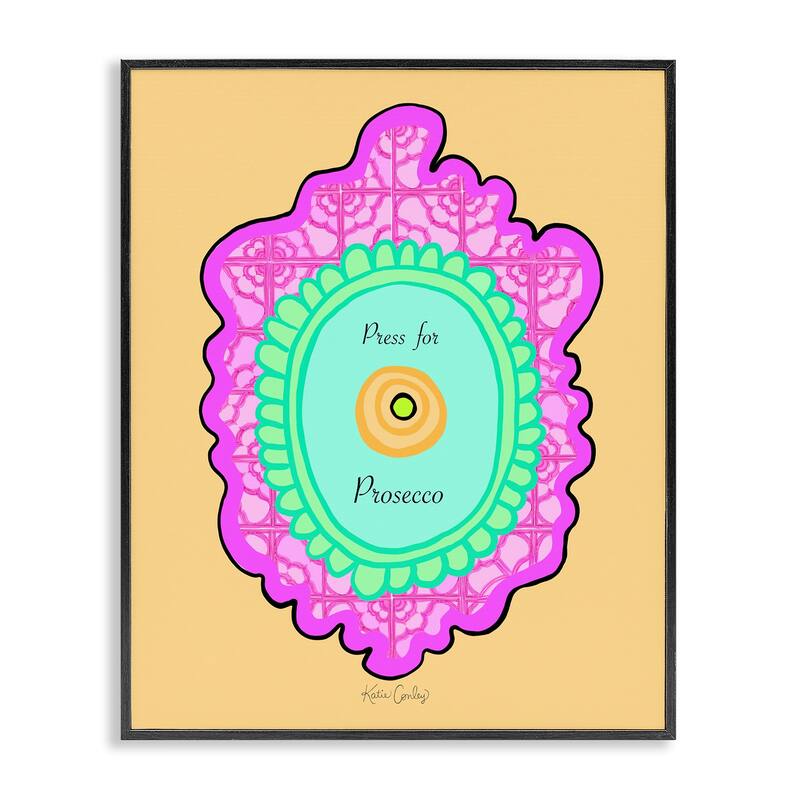 Stupell Press For Prosecco Button Framed Giclee Art Design By Katie Conley - 16 x 20 - Black