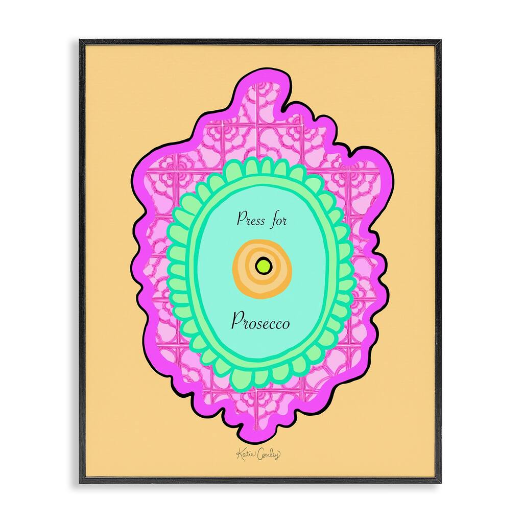 Stupell Press For Prosecco Button Framed Giclee Art Design By Katie Conley