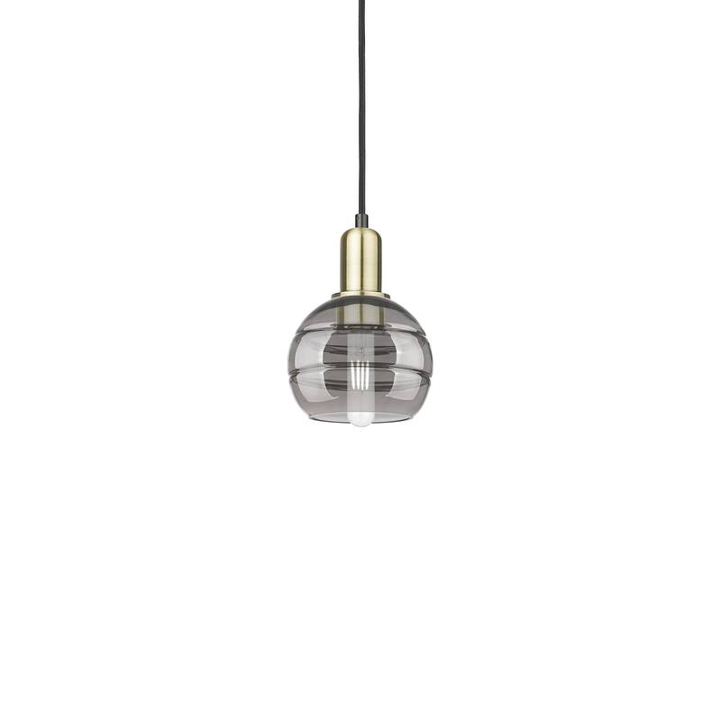 Innovations Lighting 716-1P-9-6 Rochester Pendant Rochester 6" Wide - Black Antique Brass / Light Smoke