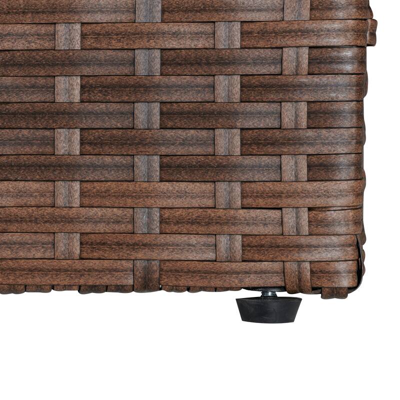 happimess Nino 47.24" Modern Minimalist Outdoor Faux Wicker Deck and Patio Storage Box