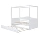 preview thumbnail 5 of 16, Twin Canopy Bed with Trundle, Wooden Twin Size Daybed Frame, Twin Sofa Bed, Platform Bed Frame for Kids, Teens, Adults