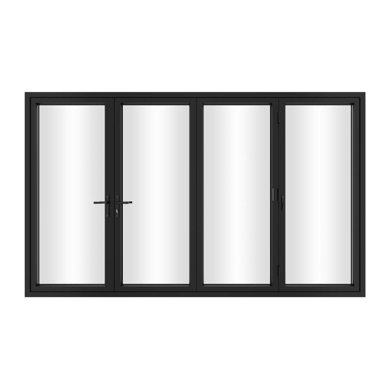 KaMic 120" x 80" 4-Panel Aluminum Patio Folding Door Right to Left-Outswing