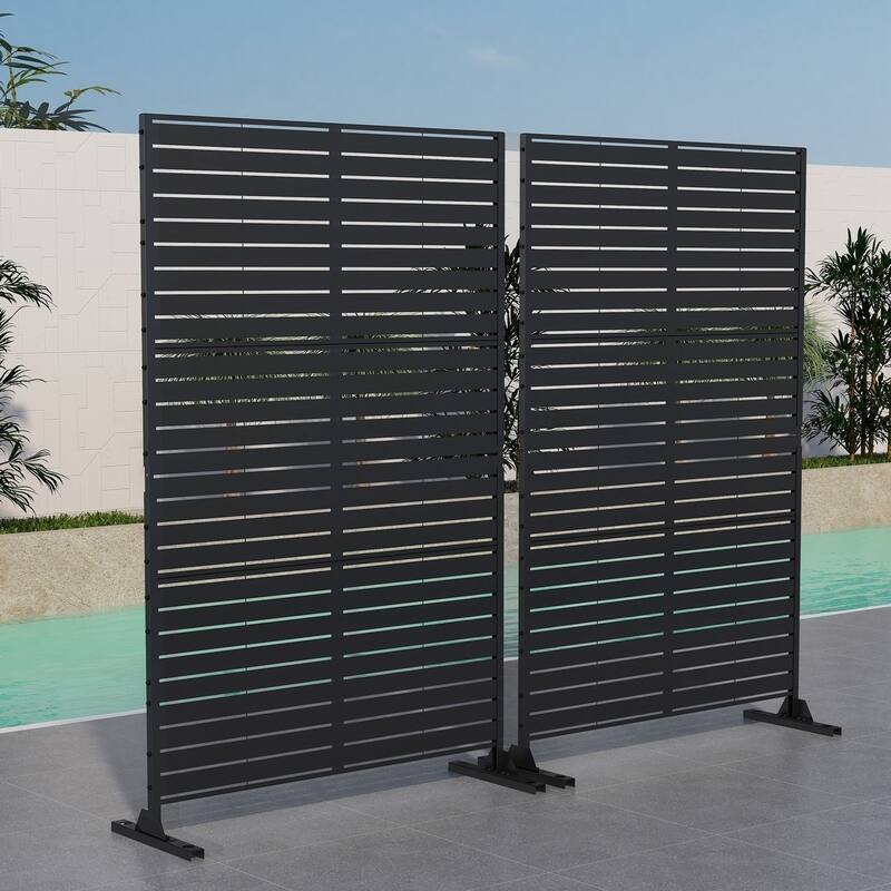 6.3 ft. H x 3.9 ft. W Sierra Freestanding Metal Privacy Screen