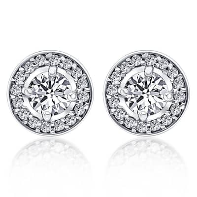 5/8ct Halo Diamond Studs White Gold