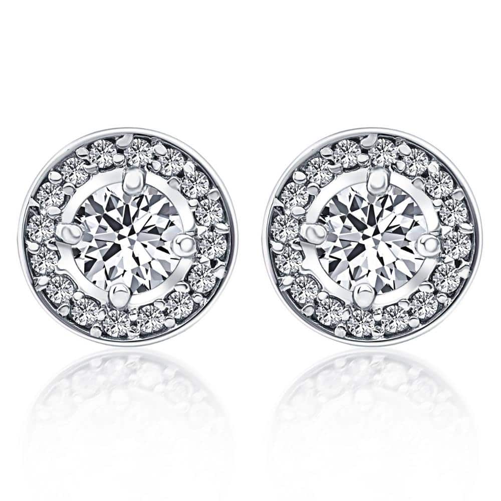 5/8ct Halo Diamond Studs White Gold