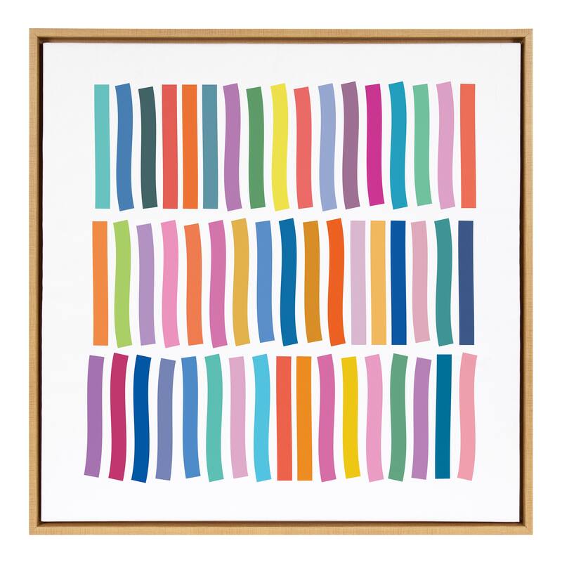 Kate and Laurel Sylvie Whimsical Framed Canvas by Apricot and Birch - 30x30 - Plastic - Natural