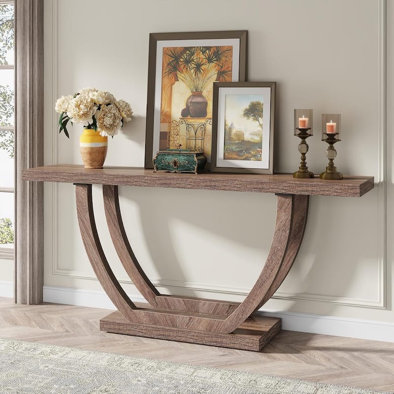 Console Entryway Table Farmhouse, 63 Inches Sofa Table for Entryway