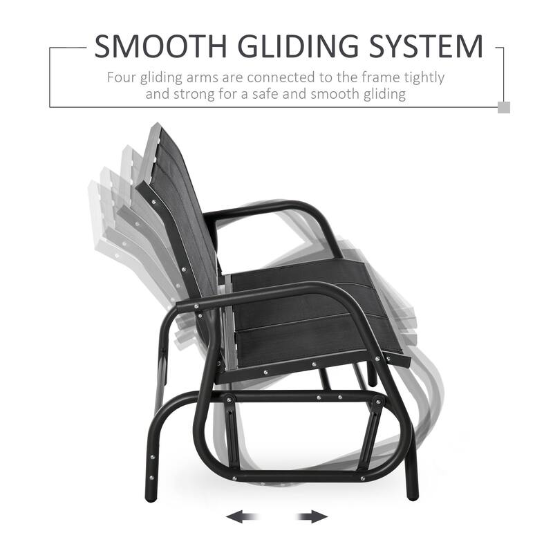 Outsunny 3-Person Patio Glider Bench, Outdoor Porch Glider Swing with 3 Seats, Breathable Mesh Fabric, Metal Frame, Cream White