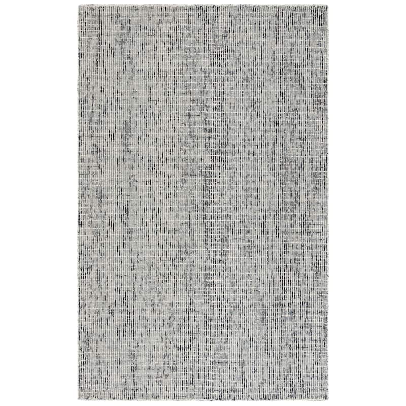 Martha Stewart by SAFAVIEH, Handmade Lumturie Solid Wool Rug - 5' x 8' - Dark Grey/Ivory
