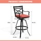 preview thumbnail 40 of 77, Outdoor Patio Bar Stools Aluminum Swivel Bar Chair with Sunbrella Cushion - 21.7 in W x 16.5 in D x 46 in H