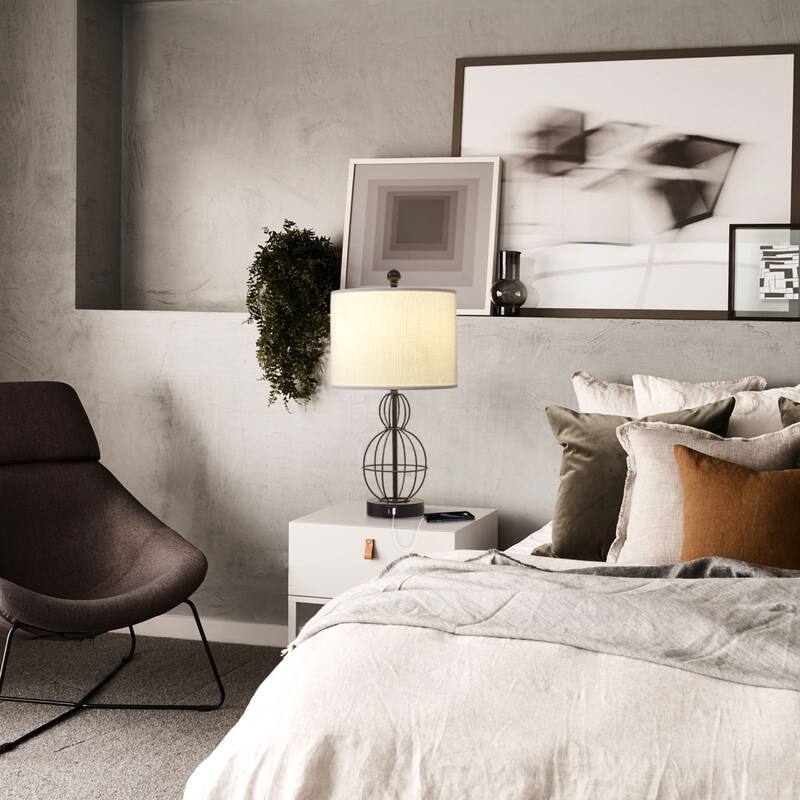 Metal Desk Lamp with USB Port (Set of 2)