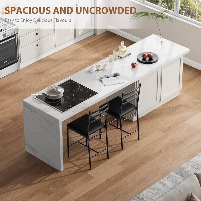 Faux Leather Upholstered 22 Inch Counter Height Barstools Set of 2