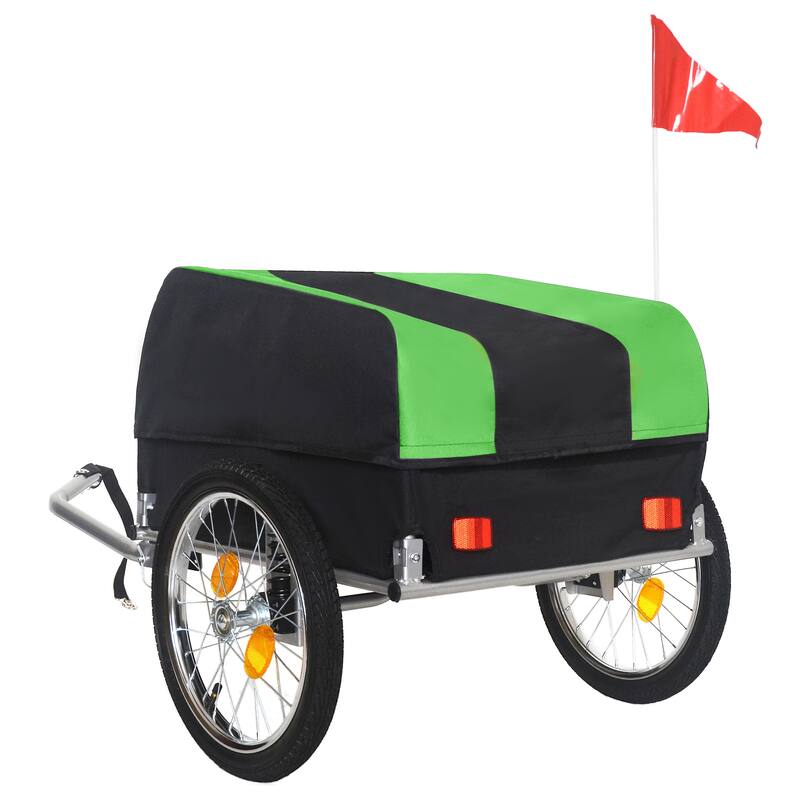 88 lbs Capacity Heavy-Duty Bike Cargo Trailer with Removable Waterproof Cover, 16" All-Terrain Wheels & Foldable Design