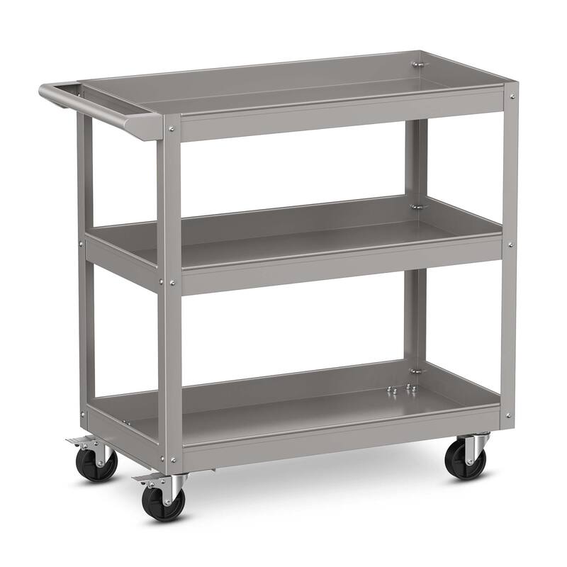 Costway 3-Tier Metal Utility Cart 400 lbs Storage Service Trolley Tool - See Details