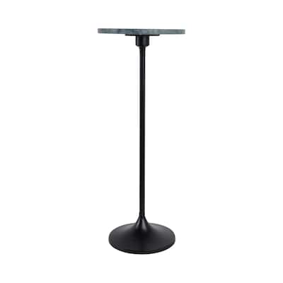 Metal Base Marble Top Modern Glam Accent Table Round Silhouette - 10" x 10" x 27"