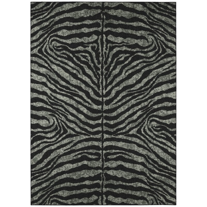 Addison Indoor/ Outdoor Safari Zebra Animal Print Washable Area Rug