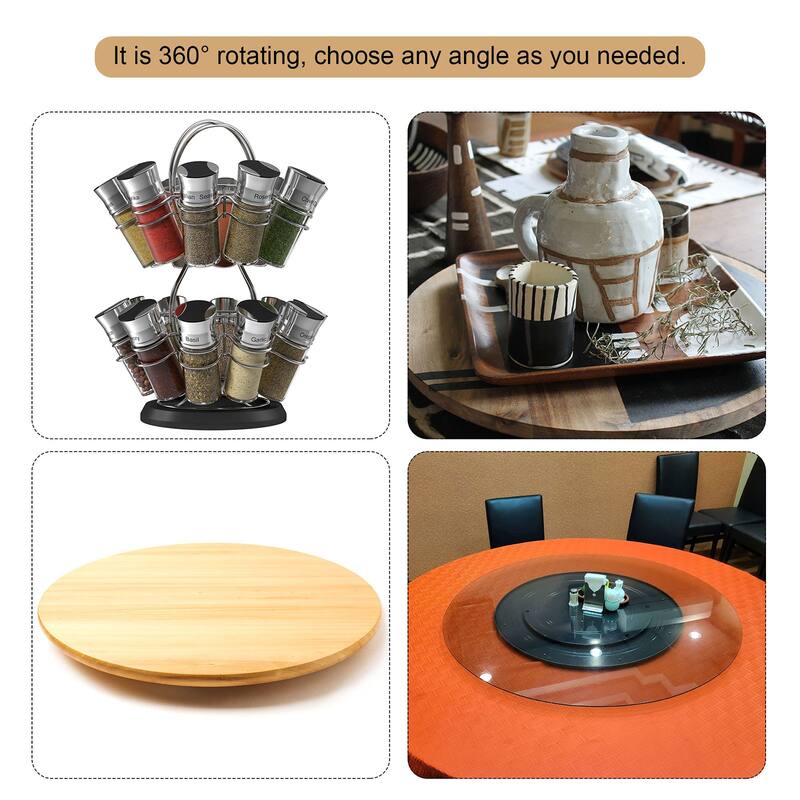 Rotating Swivel Stand with Steel Ball Lazy Susan Base Turntable Clear