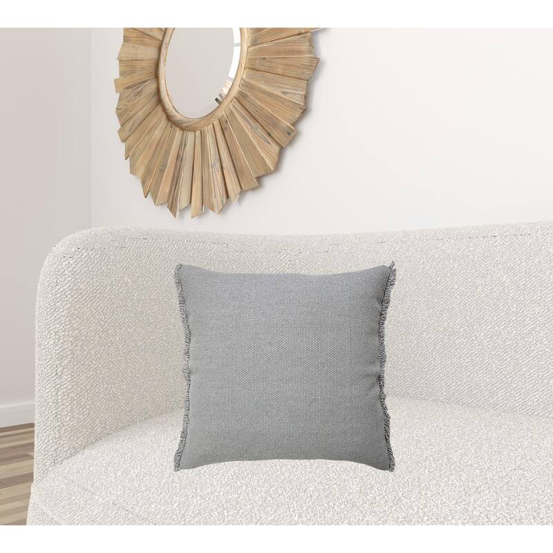 HomeRoots 20" X 20" Microchip Gray And Light Gray 100% Cotton Zippered Pillow