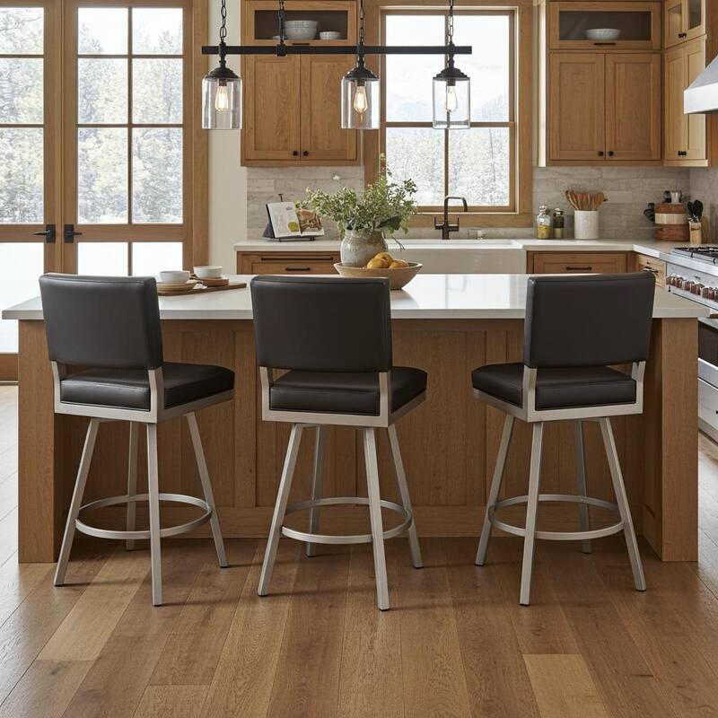 Tempo Furniture Emerson Swivel 26" Counterstool w/ Fully Welded Metal Frame (Commercial Grade) by Furnish Theory (Var. Colors)