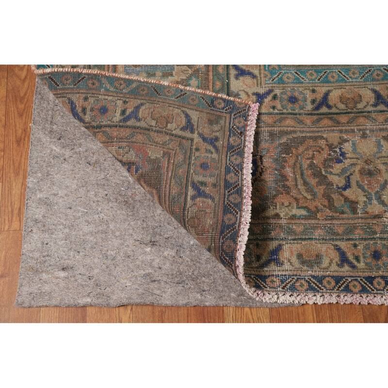 Traditional Mashad Persian Area Rug Handmade Wool Carpet - 9'3" x 12'10"