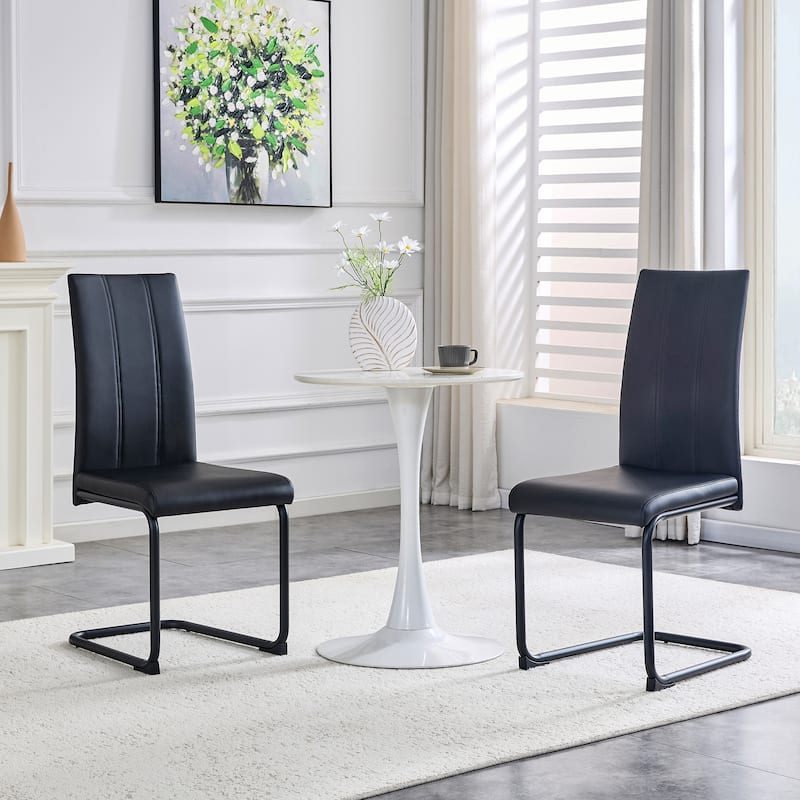 Set of 2 Modern High-Back Side Chairs