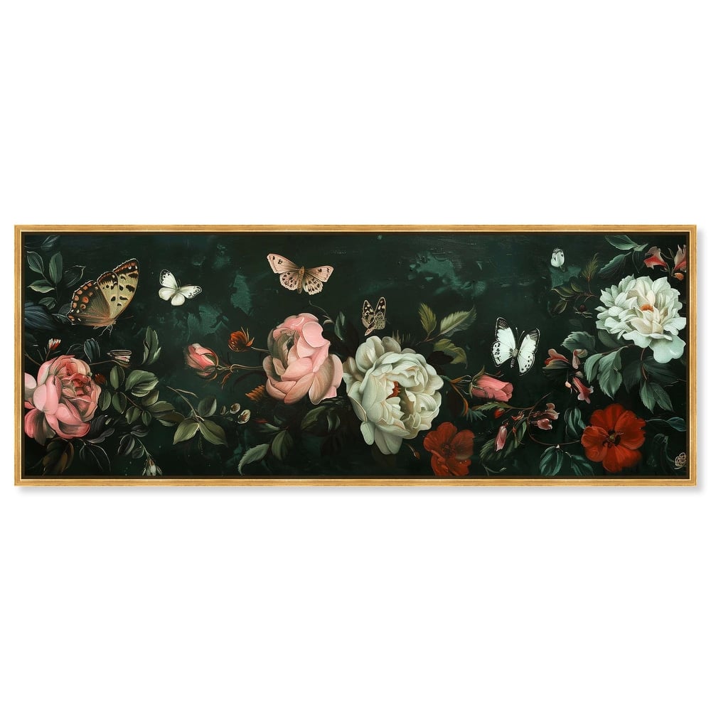 Emerald Floral II Panoramic Canvas by Art Remedy
