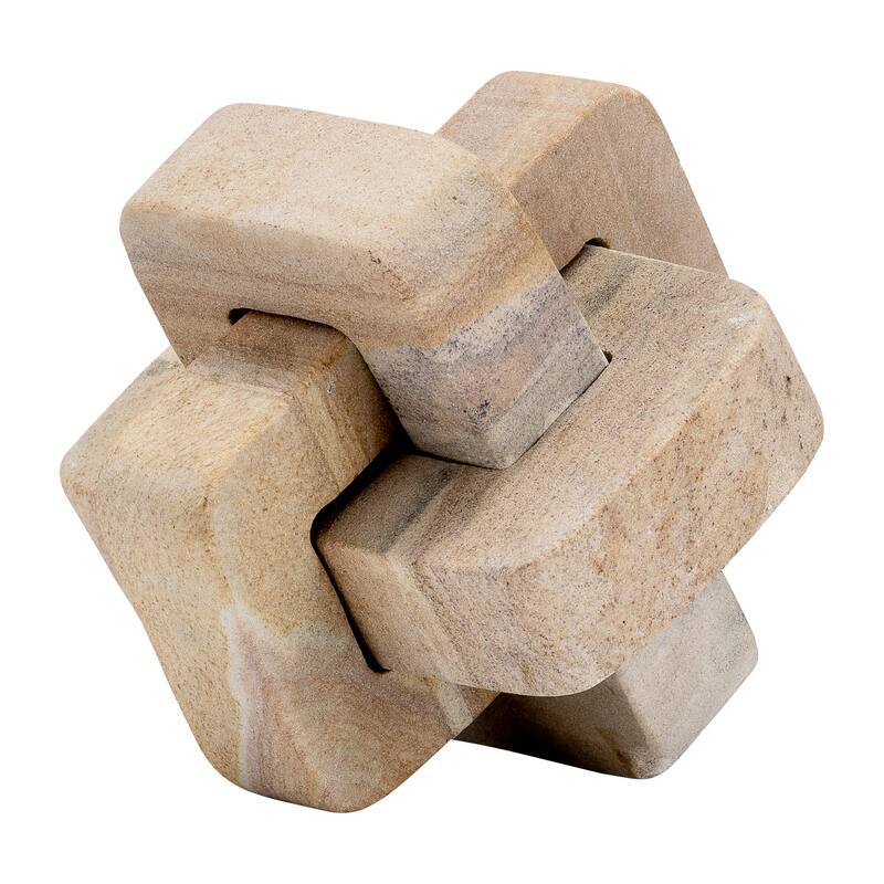 Sagebrook Home Neutral Modern Marble, 5" Knot, Natural - 5" x 5" x 5"