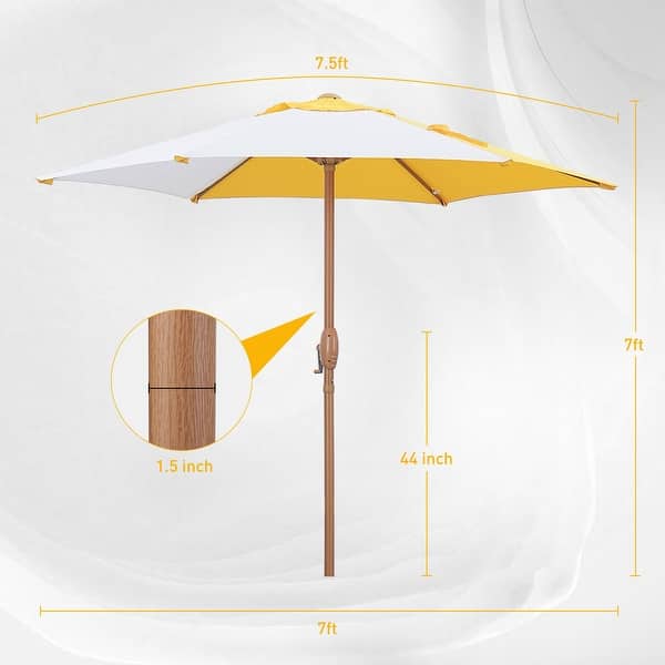 dimension image slide 7 of 17, Autlaycil 7.5FT Patio Umbrella with Tilt and Crank