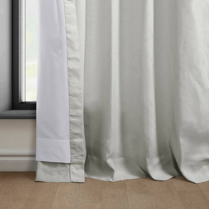 Exclusive Fabrics Room Darkening Euro Linen Curtain (1 Panel) - Window Treatment for Bedroom or Living Room