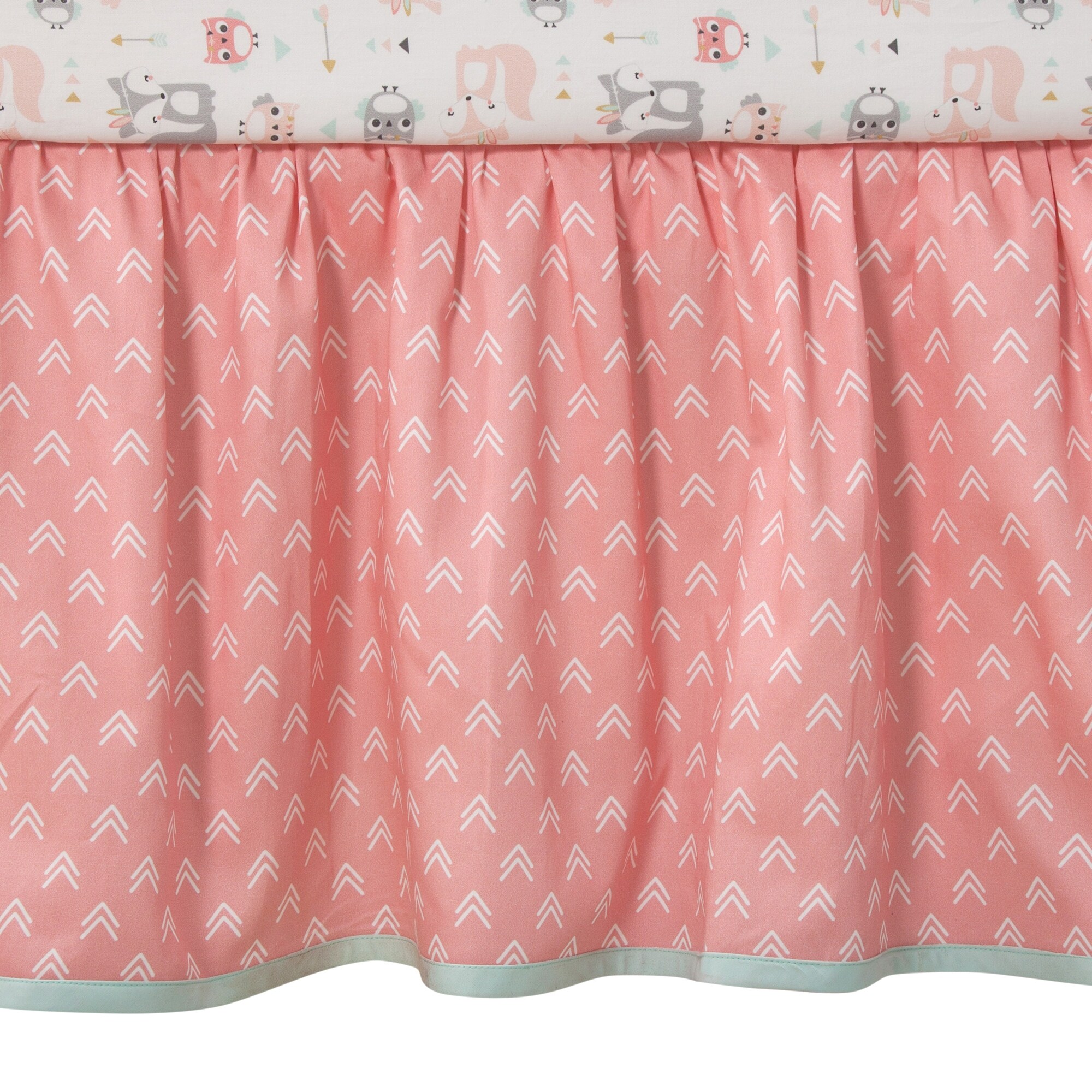 Coral and outlet gray crib bedding
