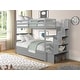 preview thumbnail 6 of 12, Modern & Playful Design Bunk Beds With Twin Trundle and Stairway Storage Function, Superior Quality, Grey