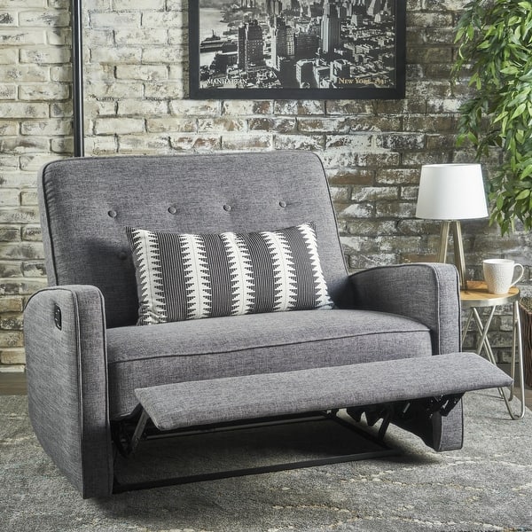 slide 2 of 29, Calliope Tufted Oversized Recliner Chair by Christopher Knight Home Grey/Black