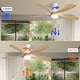 preview thumbnail 5 of 71, 45 Inch / 52 Inch White Ceiling Fan with Dimmable LED Light and Remote, 6-Speed Reversible DC Motor, ABS Blades