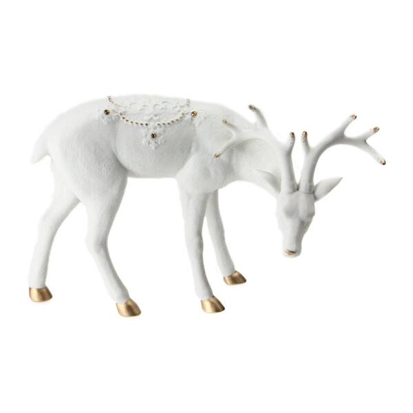 Shop 8 75 Ivory White Christmas Reindeer With Gold Gemstones