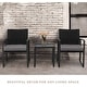 preview thumbnail 6 of 18, Suncrown Outdoor 3-Piece Wicker Bistro Set W/ Metal Armrest