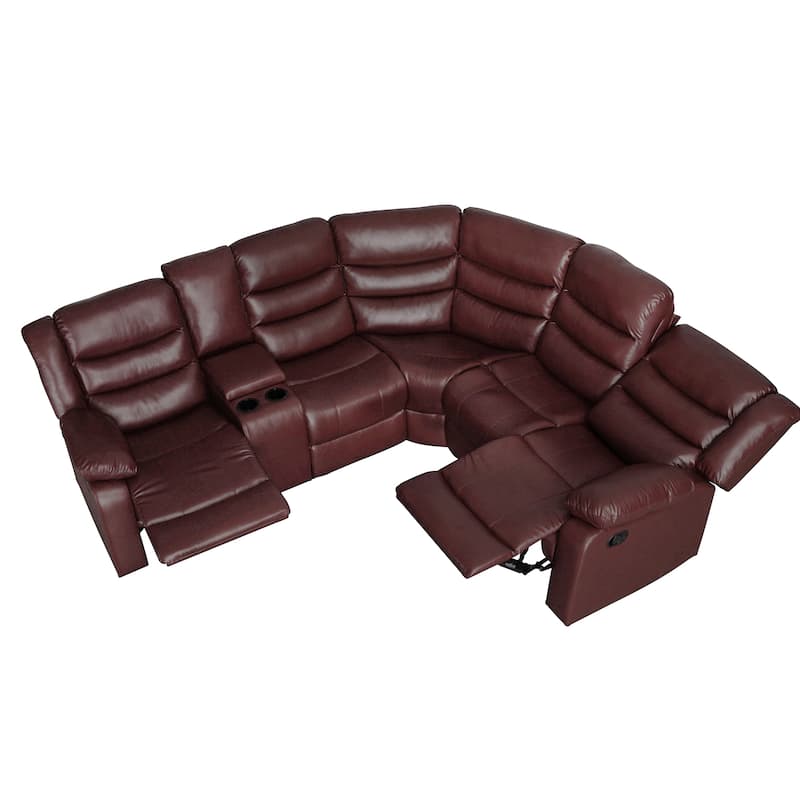 106'' Manual Reclining Modular Sectional Couch with 1 Console & 2 Cup Holders, Living Room/Office