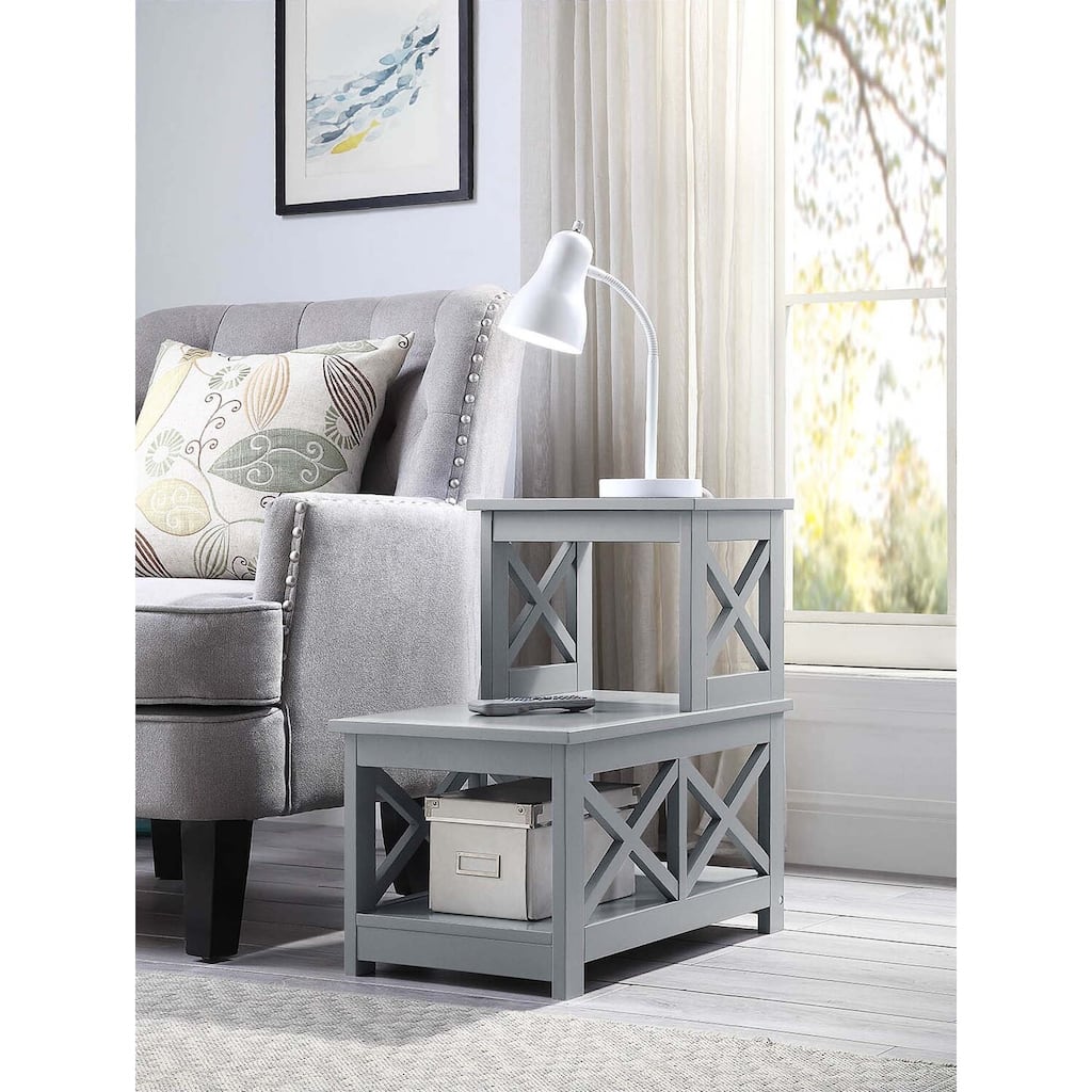 Chairside End Table - 2 Step L Design - Home Office Living Room Accent Table - 30" Height - 23.75