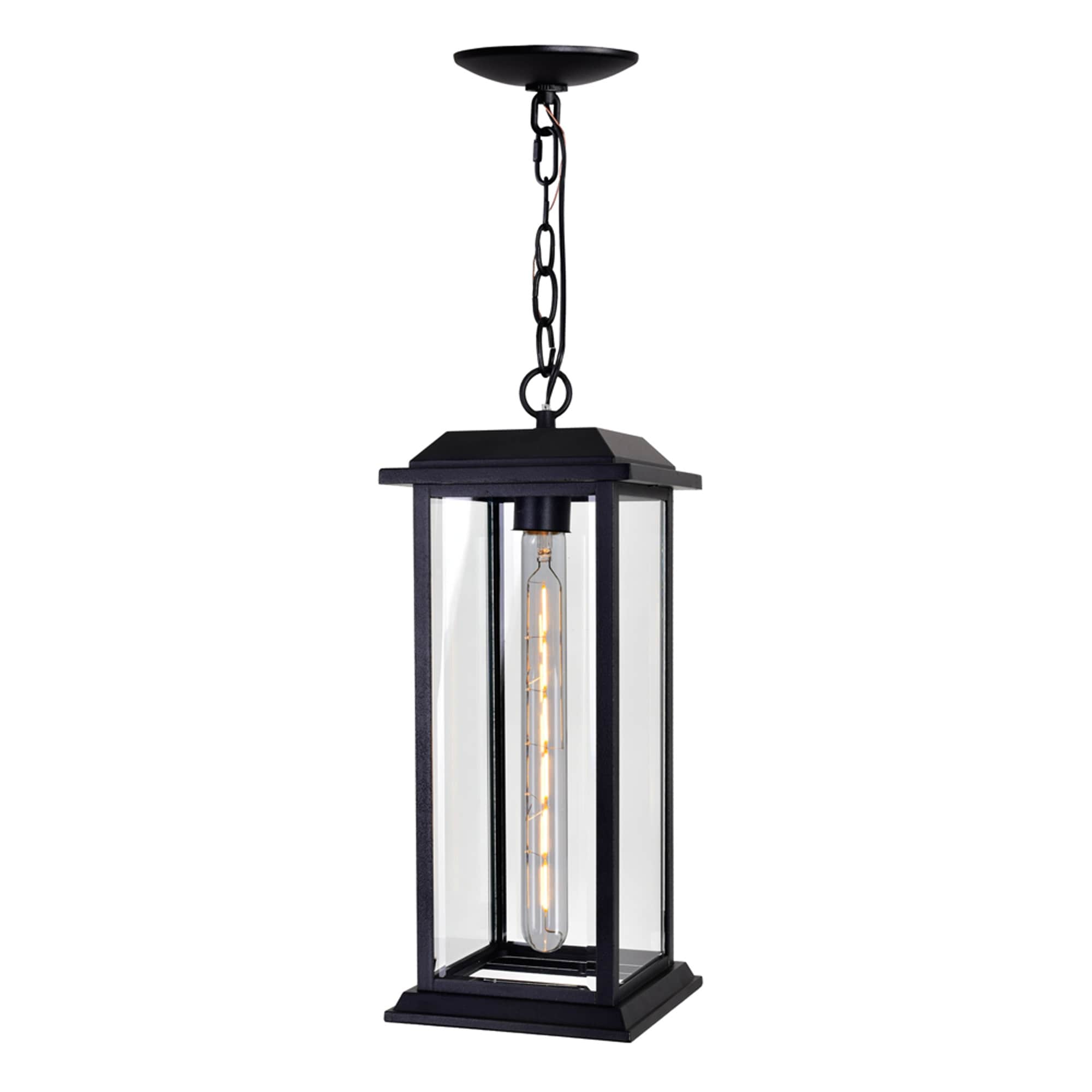 CWI Lighting Blackbridge 1 Light Black Outdoor Pendant